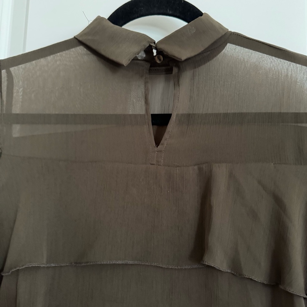 Zara Basic Collection Olive Green Ruffled Dress, … - image 6